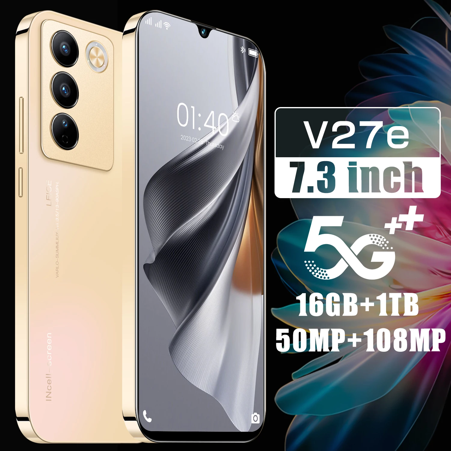 V27e Factory Sale Unlocked Cheap Smart Fingerprint Mobile Phone