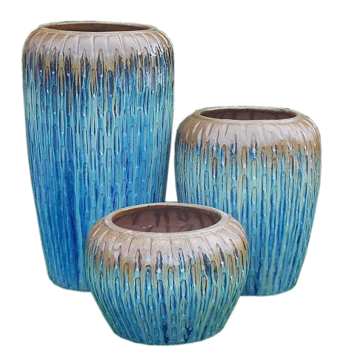 Wholesale European-Style Glazed Ceramic Flower Pots Kit Outdoor Plant Planter for Home Garden Nursery or Room Floor Use