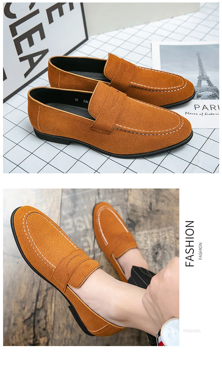 Wholesale Men Dress Shoes Male Flats Loafers Black Red Suede Loafers Men  Formal Wedding Shoes From m.