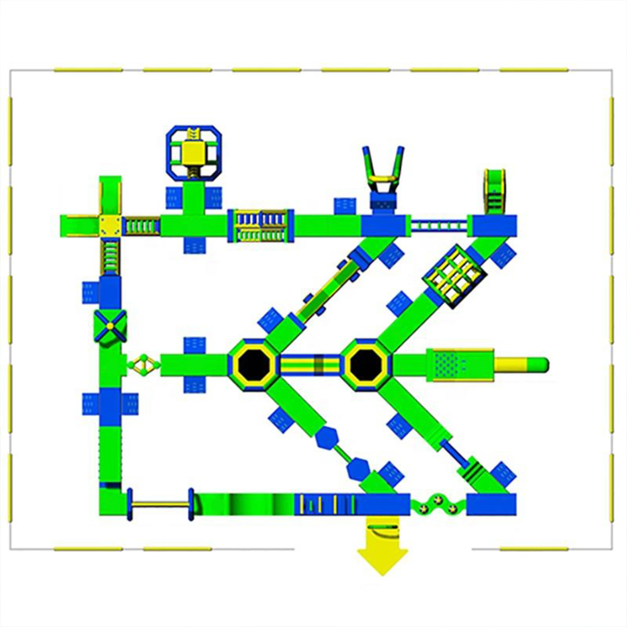 Giant Water Play Equipment Water Park Inflatable Water Obstacle Course