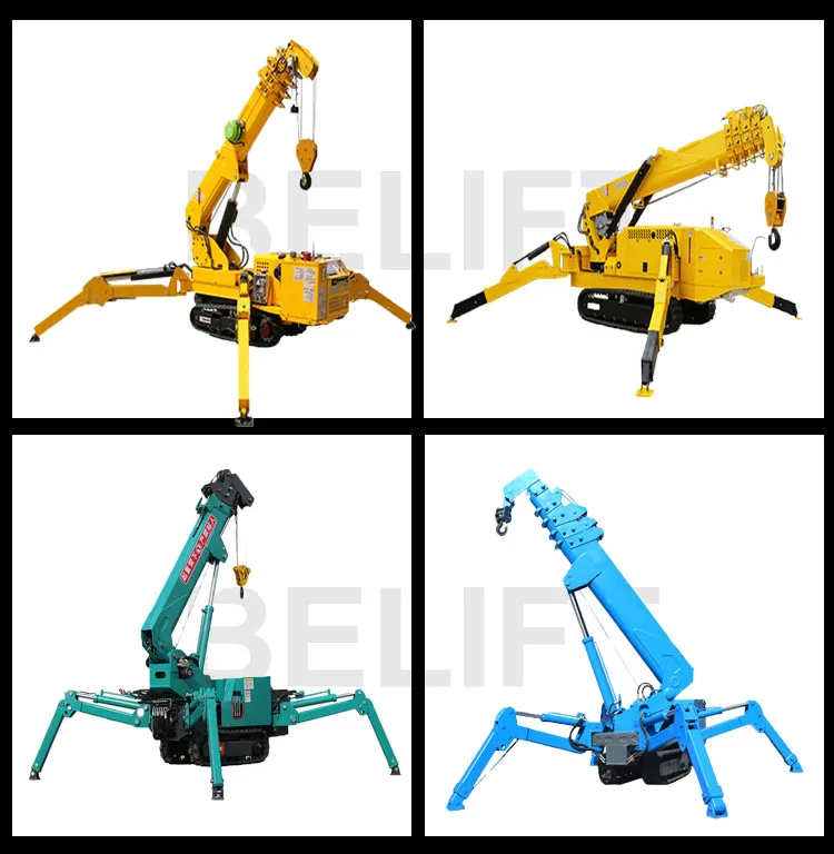 8M To 24M Outdoor All Terrains Crawler Lifting Crane 3T Jib Spider Crane Price