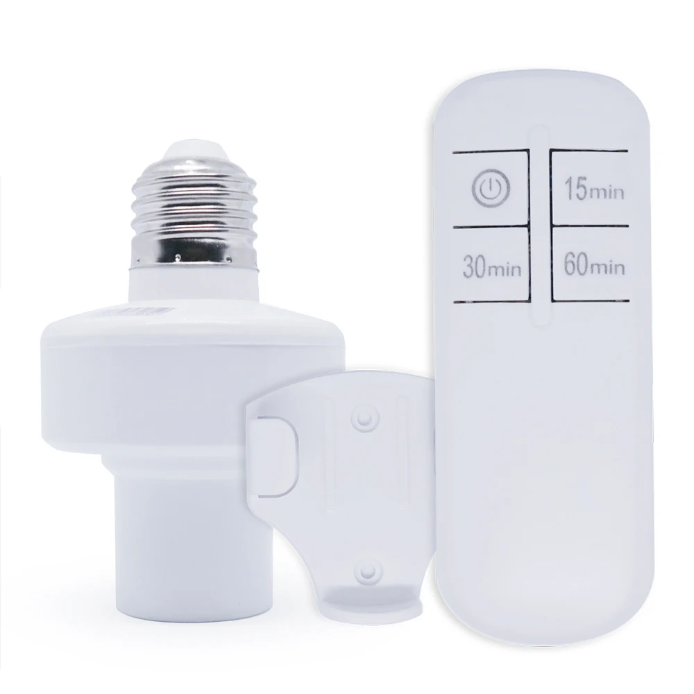 E27 Socket With Timer Wireless Remote Control E27 Lamp Holder for E27 LED Bulb Night Light 110V 220V