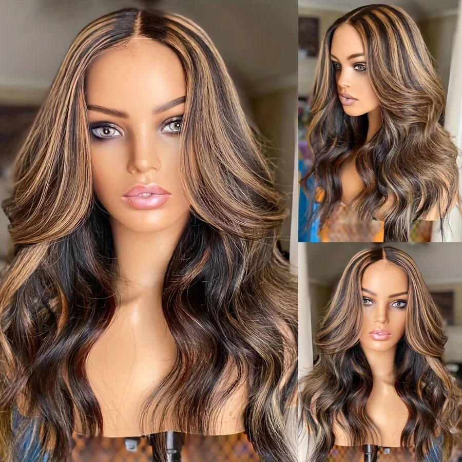 Body Wave P4/27 Highlight 13x4 Parrucca frontale per capelli umani 100% Remy Parrucche per donne Parrucche per capelli umani brasiliani_voghion.com