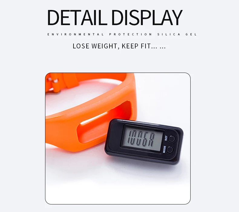 Promotional Waterproof Step Distance Calorie Counter Fitness Tracker Segment Code Screen Wrist Pedometer