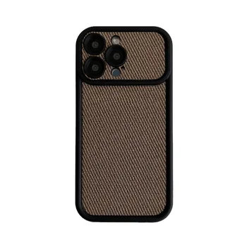 Winter Cotton Linen Big Window Matte Protective Shockproof Mobile Phone Accessories Cover Case For iPhone 11 12 13 14 15 Pro Max