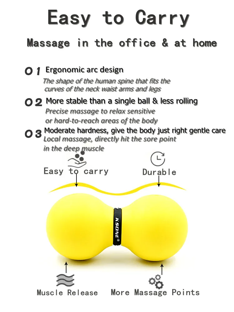 Myofascial Chiropratic Custom Ball  Peanut Double Massage Roller  Ball Silicon Massage Ball