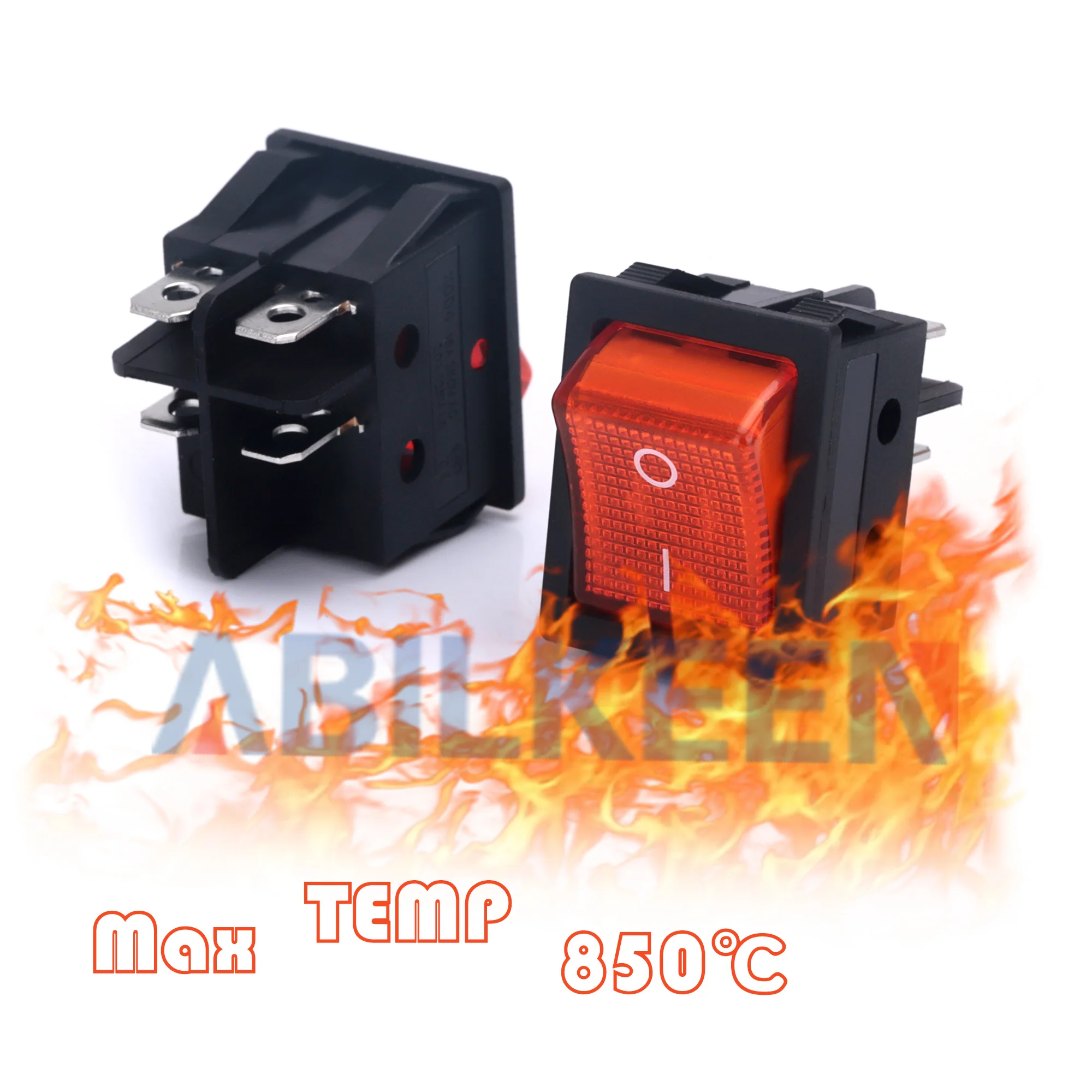 KCD2-201N 16A 220V DPST LEDライトロッカースイッチ 4ピン 2 