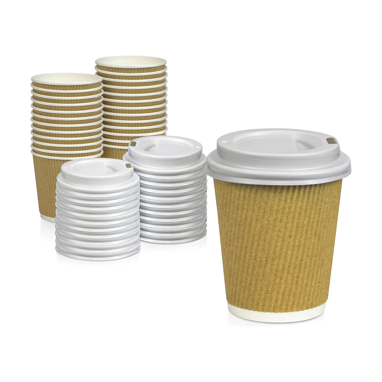 Custom logo Printing Cafe Takeaway 12oz 16oz Ripple Wall Latte Cappuccino Paper Cup Packaging with Lid