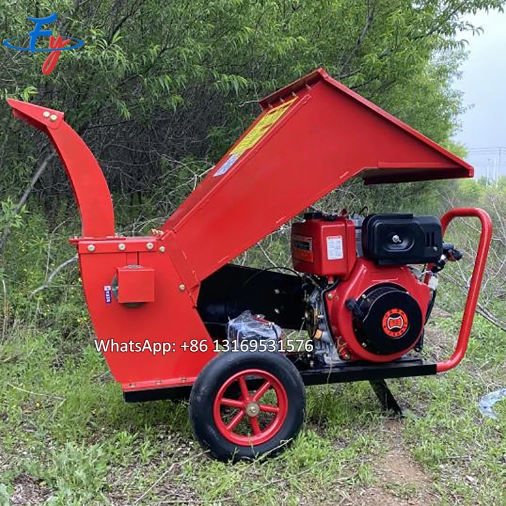 Fy Diesel Motor Branch Shredder Household Small Straw Wood Shredder