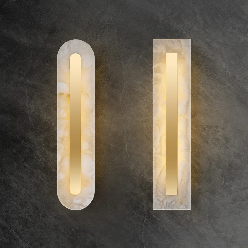 Modern Nordic LED Wall Lamps Creative Marble Indoor Gold Minimalist Line Luxury Design Bedside Wall Decor Easy Recessed Home