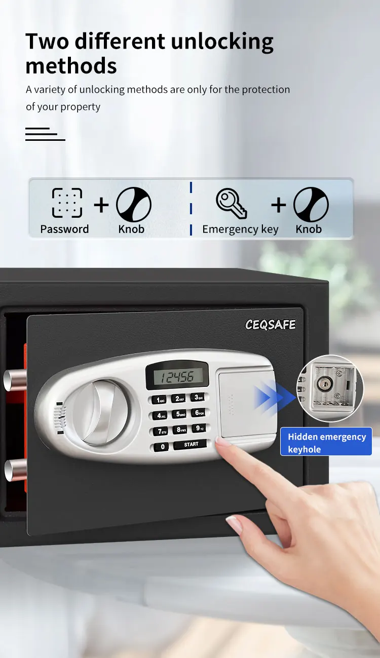 CEQSAFE Automatic Digital Security Smart Hotel Home Safe Box for Money supplier