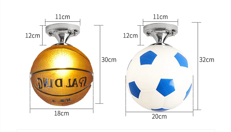 OTREN Led-plafondlamp voetbal dimbaar 3000 K-6000 K plafondlamp slaapkamer met afstandsbediening, plafondverlichting met timerfunctie en nachtlampje