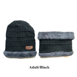 DDA558 Winter Hat Set Warm Knitted Beanie Hats for Men Kids