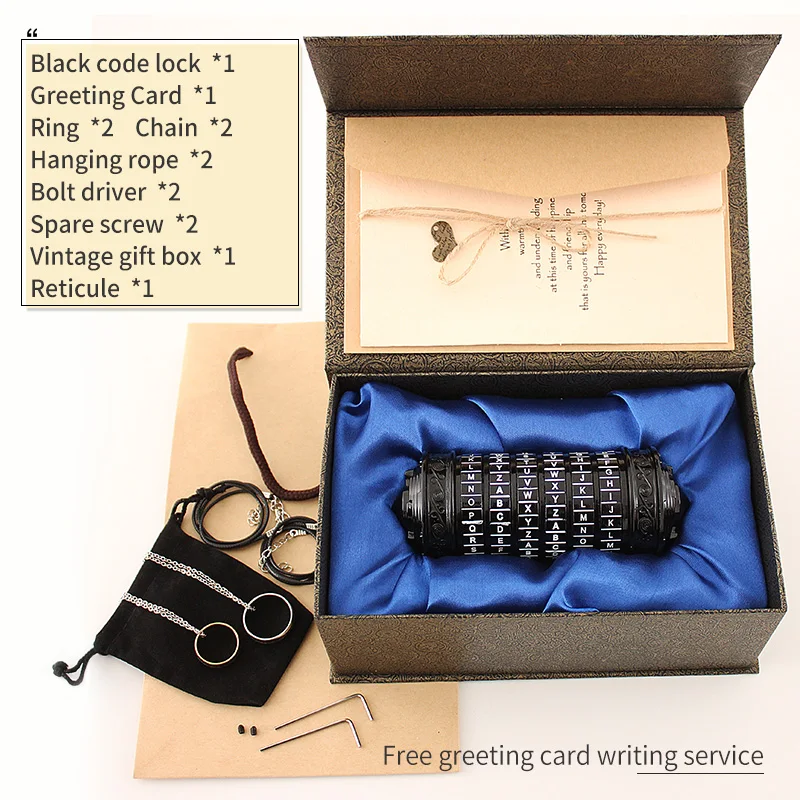 Birthday Valentine Gift Box with Da Vinci Code Combination Lock