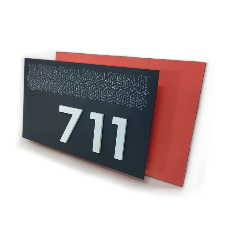 Brandnewsign House Number Plate Metal Number Letter Sign Custom Design Factory Outlet Door ADA Sign Brallie Sign