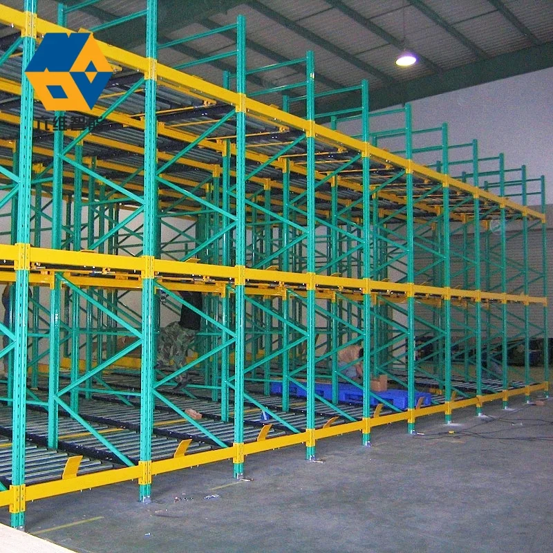 Factory OEM Service Adjustable Gravity Flow Pallet Racking Warehouse Storage Heavy Duty Gravity Roller Shelf Rack System