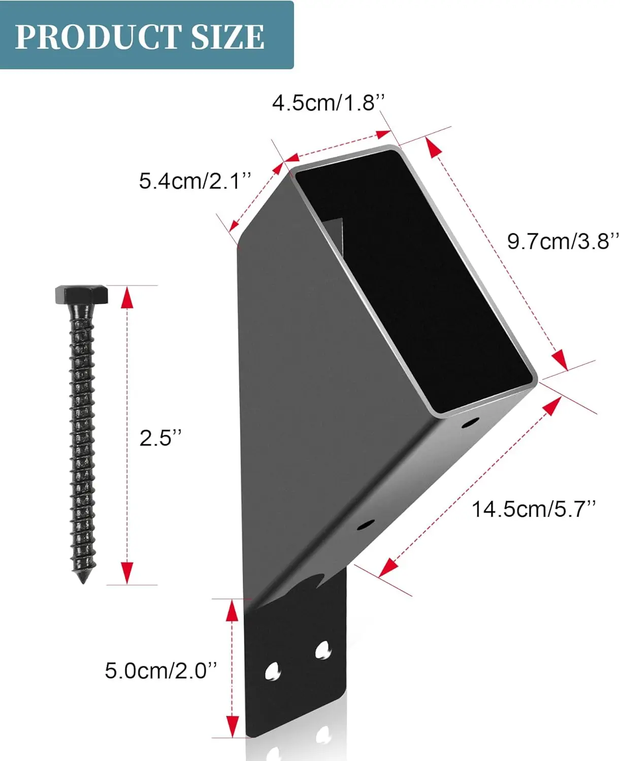 Pergola Bracket,45-Degree Angle Support Bracket Post and Beam Knee Bracket Fit for 4''x4'' Wood Posts Heavy Duty Connector Brace