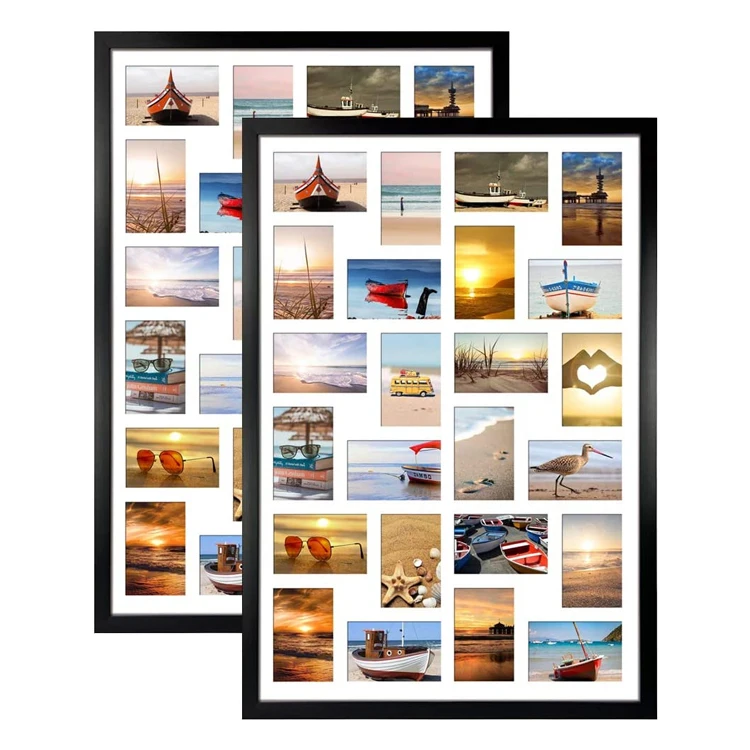 Pack 4x6 Picture Frames Collage with 24 Openings Multi Photo Frame for Wall Hanging Black