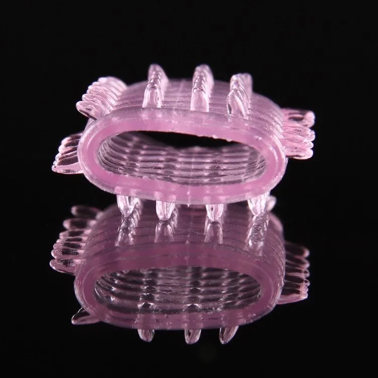 Hot Selling Men's Delay Ejaculation Cock Ring Crystal Jelly Spike Shaped Expansion Sleeve No Vibration Sex Toy Penis Dildos