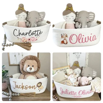 Hot selling new design Baby Girl Gift storage basket Shower Personalized Gift Basket with name  Nursery Newborn Best Baby Shower