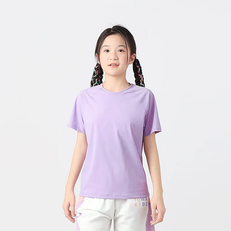Custom Summer Children Tops Ice Silk 120-160cm Teenage Kids Pullover Quick-drying Short Sleeve Boys Girls Sports T-shirt