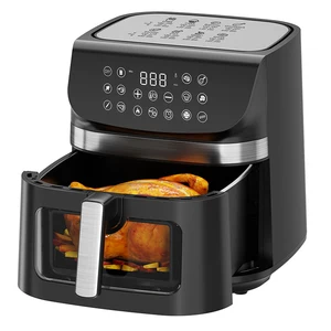 Factory 9 Liter 10QT 5L 6L 7L 8L Digital air Fry Machine Real 9L Stainless Steel Visual Window Smart air Fryer