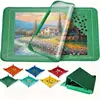 Bandeja de clasificación de color verde + 6, con película protectora y soporte.