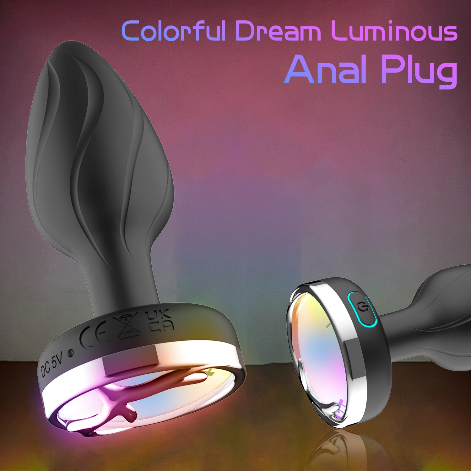 anal plug flash ANAL Vibrating Butt Plug with Flashing Base main image 1