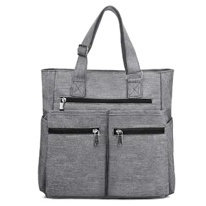 Waterproof Corduroy Custom Tote Bag Multi Pocket Shoulder Bags Laptop Work Bag Shopping Handbags