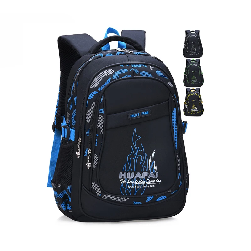 New Arrival 1-3-6 Grade Durable Fashion Kids Book Bag School Bag Backpack  Waterproof Nylon Black Back to School Bags for Boys