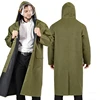 Olive green-Gabardine-Pure color-Double brim