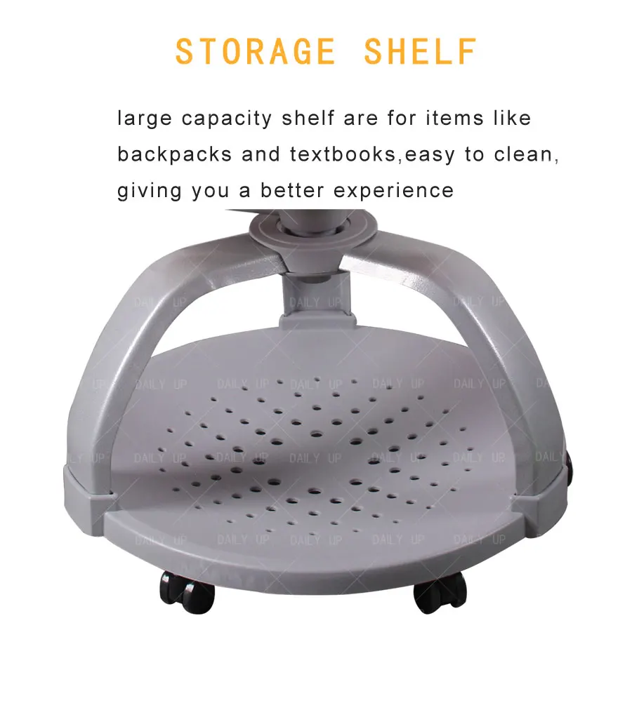 Multi-Functional Swivel Training Chair With Tablet Adjustable Student Chair With Large Book Holder For School Classroom