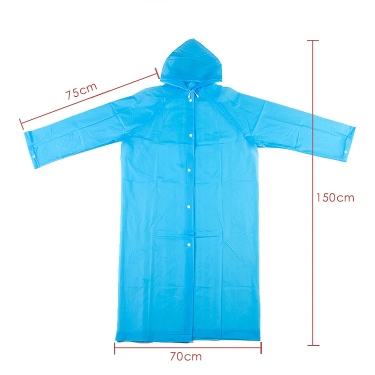 Portable Reusable Eva Long Outdoor Waterproof Jacket Women Adult Rain