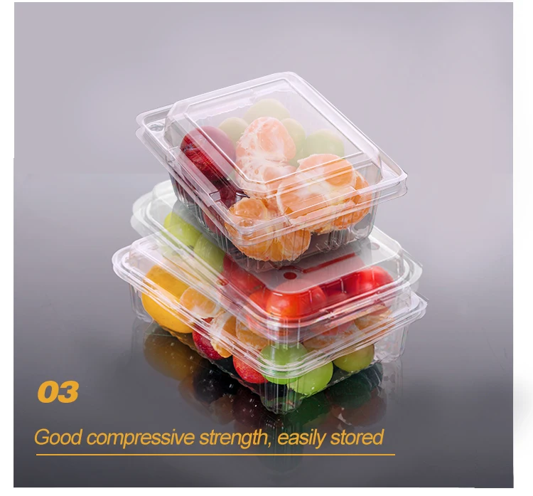 Rpet Fruit Plastic Box Disposable Strawberry Box Transparent Fruit
