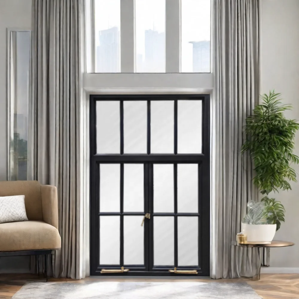 Customizable Frenchstyle Casement Fixed Iron Windows Louver Curtain