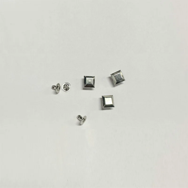 Плоский кубический квадратный колпачок латунный или Железный двойной заклепки ручные Точечные Заклепки латунные для кожаной одежды