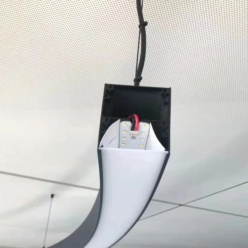 Continuous Led Curved Profile Light Extrusion Aluminum Led Pendant ...