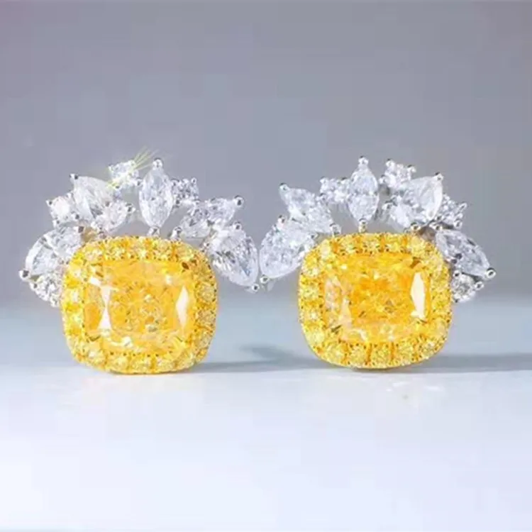 natural yellow diamond earrings