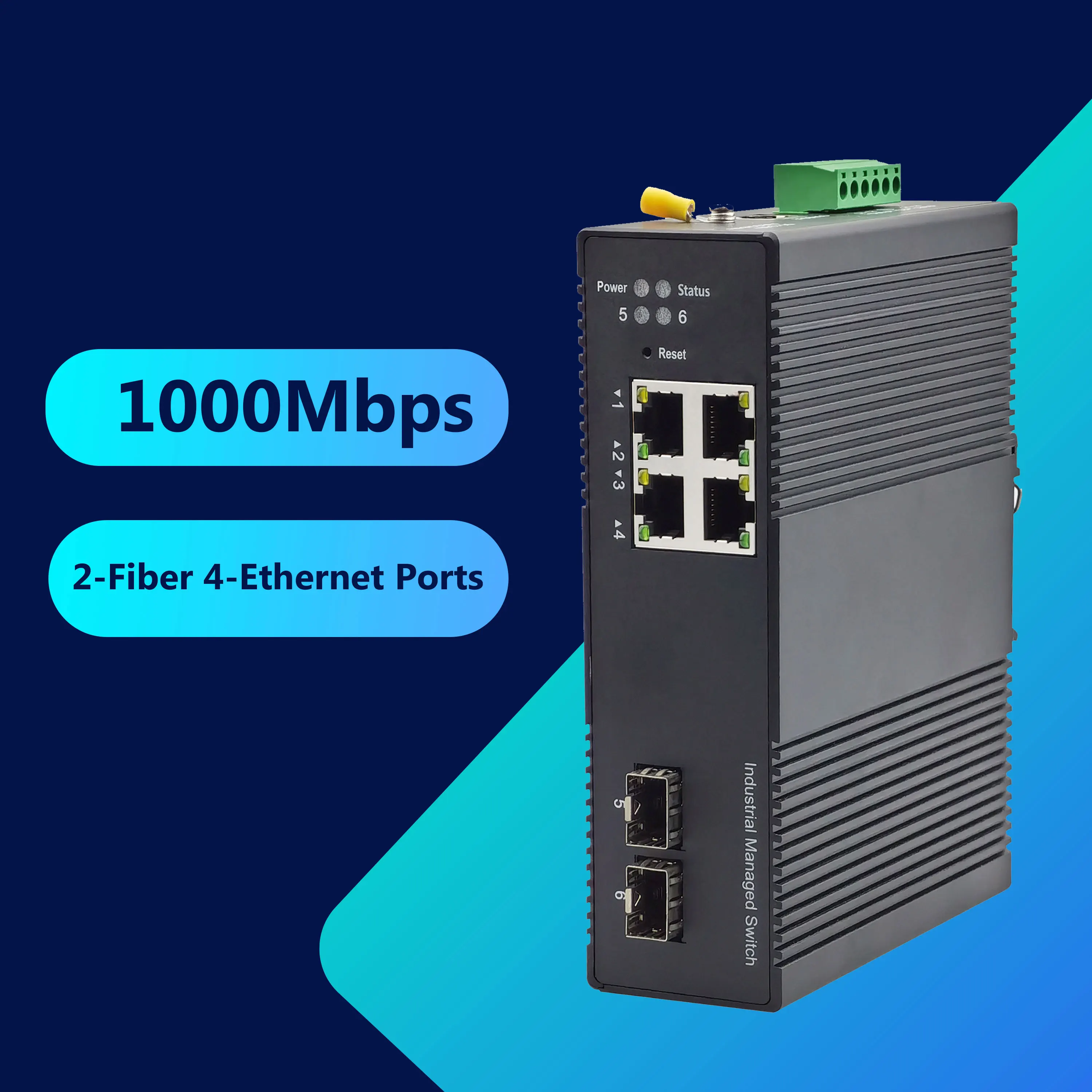 Advanced Networking & Security Fiber Connectivity PoE Power All-in-One Industrial Managed Switch for Industrial IoT