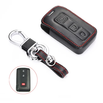 Leather Car Key Cover Smart Remote Fobs Shell Case Auto Accessories For Toyota Prius C 2017 2018 2019 Prius 2006 2007 2008 2009