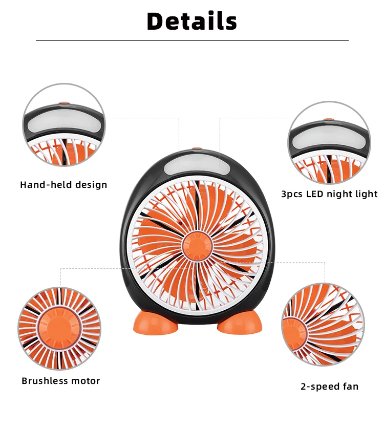 Ventilateur Portable Rechargeable 3000 MAh - Moteur Sans Balais - 100 Vitesses Réglables - Affichage LED - Pour Voyages, Extérieur