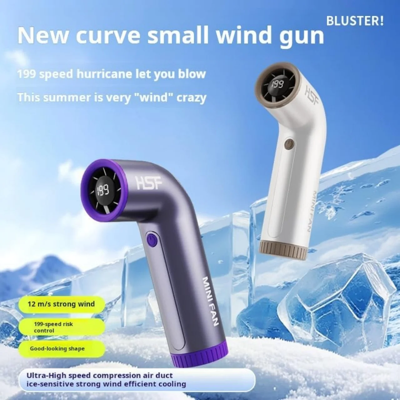 Treading 2025 Portable Mini Turbo Fan High-Speed Rechargeable Handheld Fan for Home Car Outdoor Use 5V Voltage