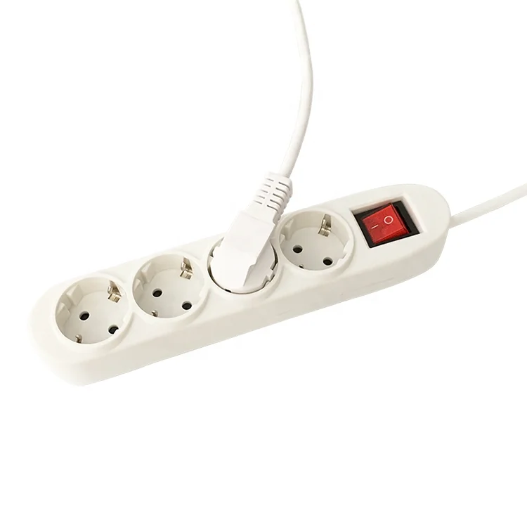 
4 way eu outlets detachable power strip with switch 