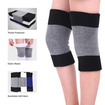 Ginocchiere Termiche In Lana Di Cashmere - Spesse, Elastiche, Antiscivolo, Per Inverno, Sport E Vita Quotidiana, Colore Nero