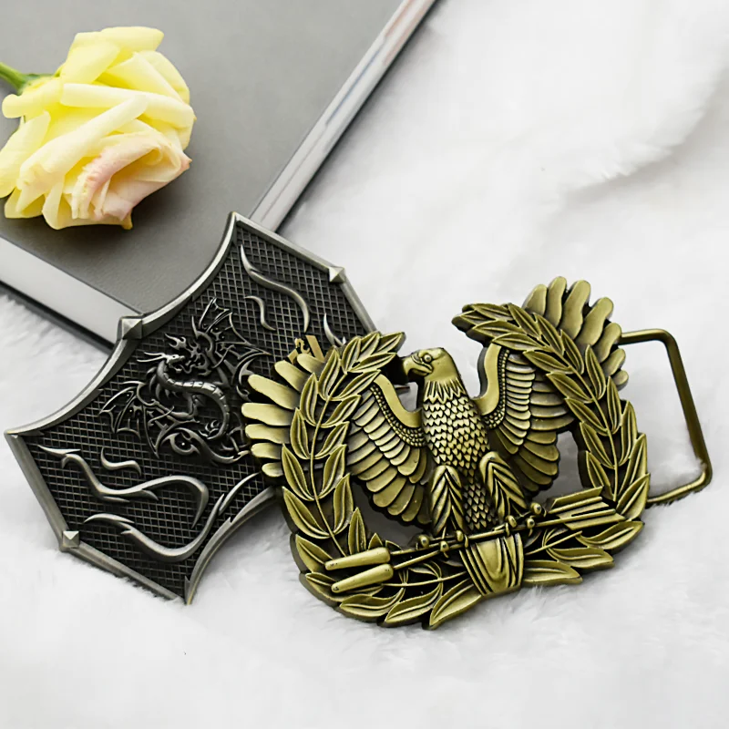 Custom logo Designer Accessories Cheap Rotating 3D Blank Falcon, Dragon, Helicopter logo Zinc Alloy Metal Men's Belt Buckle