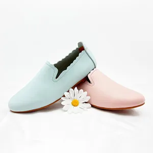 Wholesale Custom Summer Spring Autumn Women's Slip-On Leather Shoes Fashionable Trend from Manufacturing Company