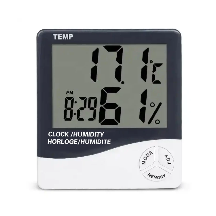 Indoor LCD Electronic Temperature Humidity Meter Digital Thermometer Hygrometer Alarm Clock