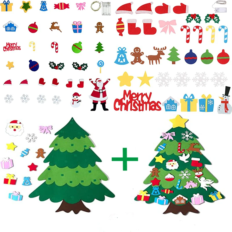 Factory Direct Selling Felt Christmas Tree Wall Hanging Detachable