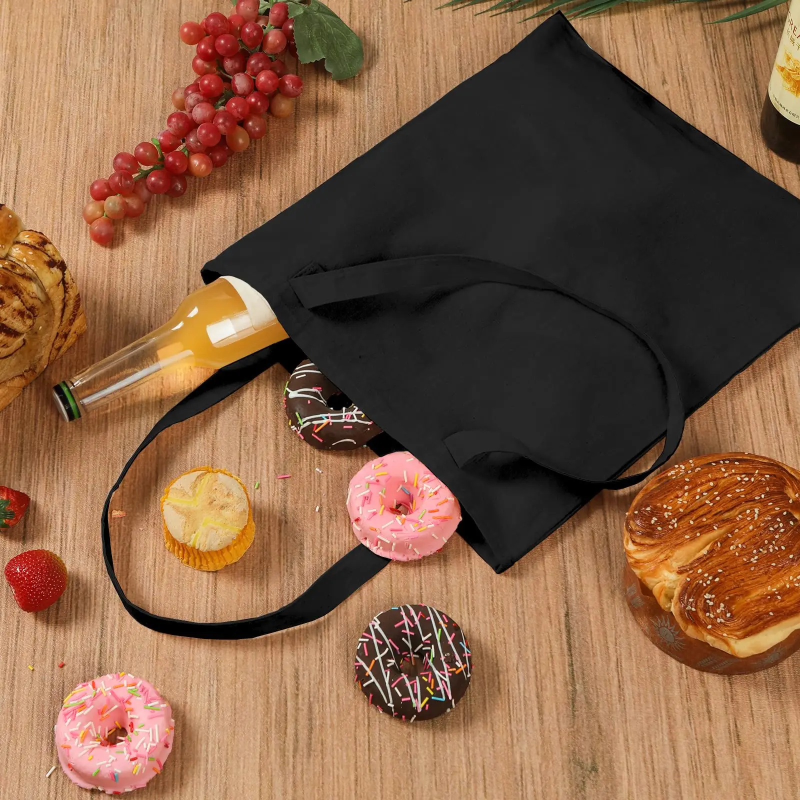 Promotional Carry Long Handle Customer Design Shopping Tote Cotton Bag With Logo factory