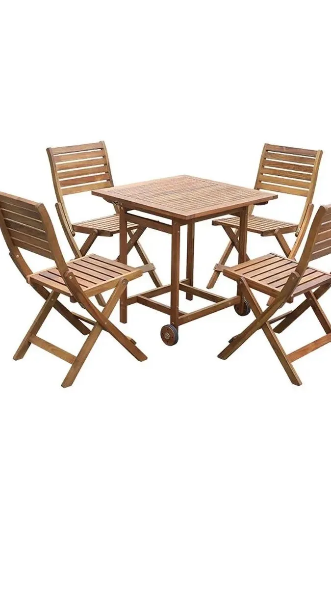 Outdoor Garden Folding Table And Chair Wooden Outdoor Patio Garden